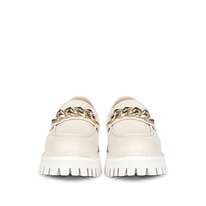 Off-White Leather Moccasins - Saint Clara Collection: Stylish and comfortable shoes