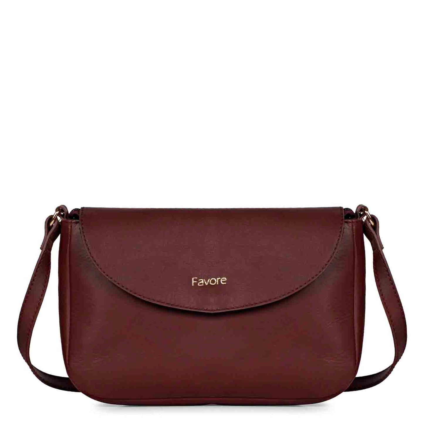 Favore Dark Brown Womens  Leather Structured Sling Bag