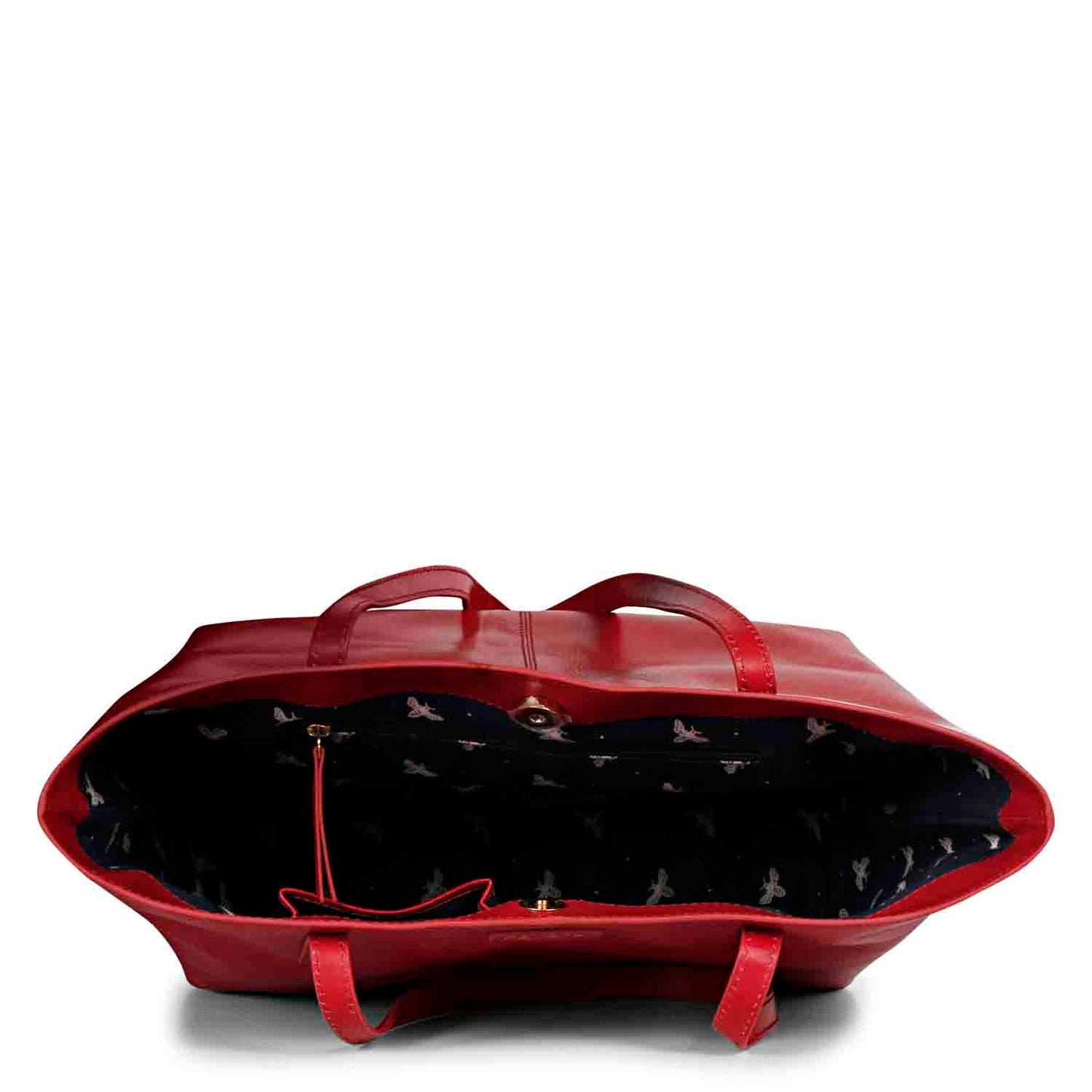 Favore Red Leather Oversized Structured Hobo Bag