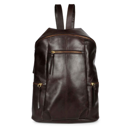 Favore Dark Brown Leather Oversized Structured Backpacks