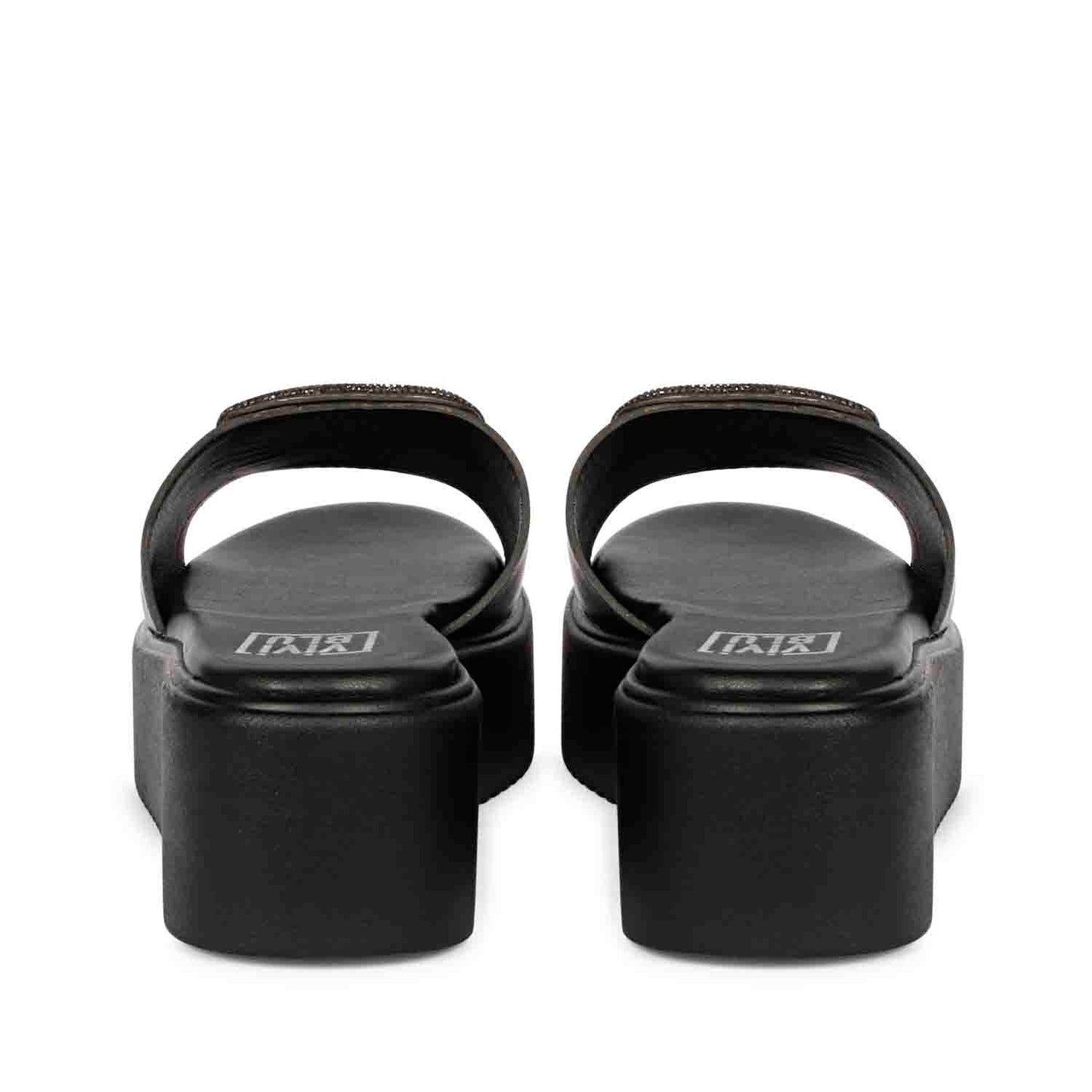 ViviBlu Platform Sandals With Black Leather