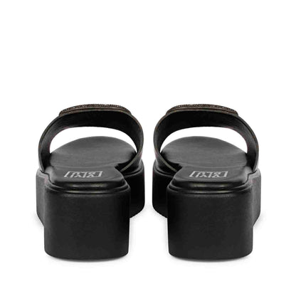 ViviBlu Platform Sandals With Black Leather