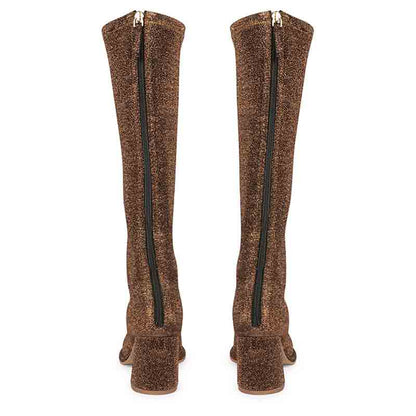 Saint Manon Bronze Leather Long Boots