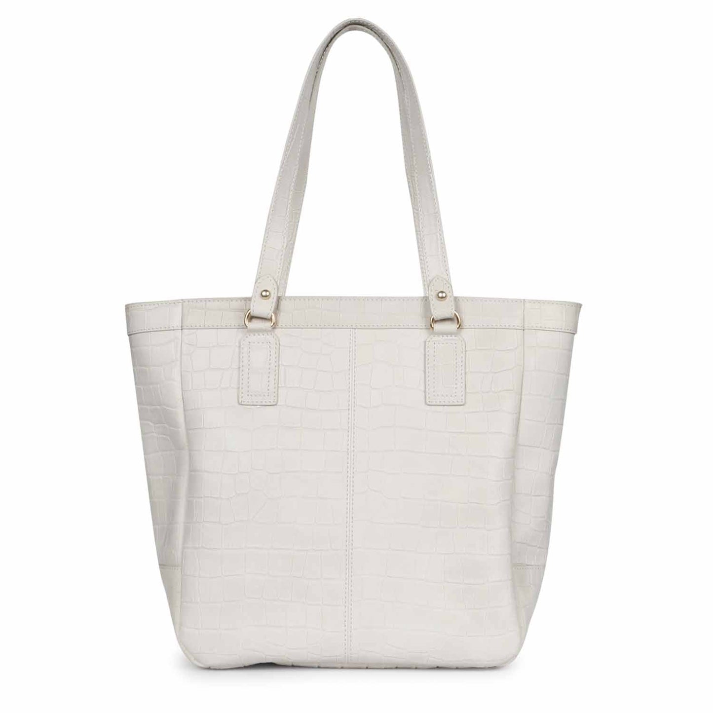 Favore Women Ivory Leather Structured Shoulder Bag