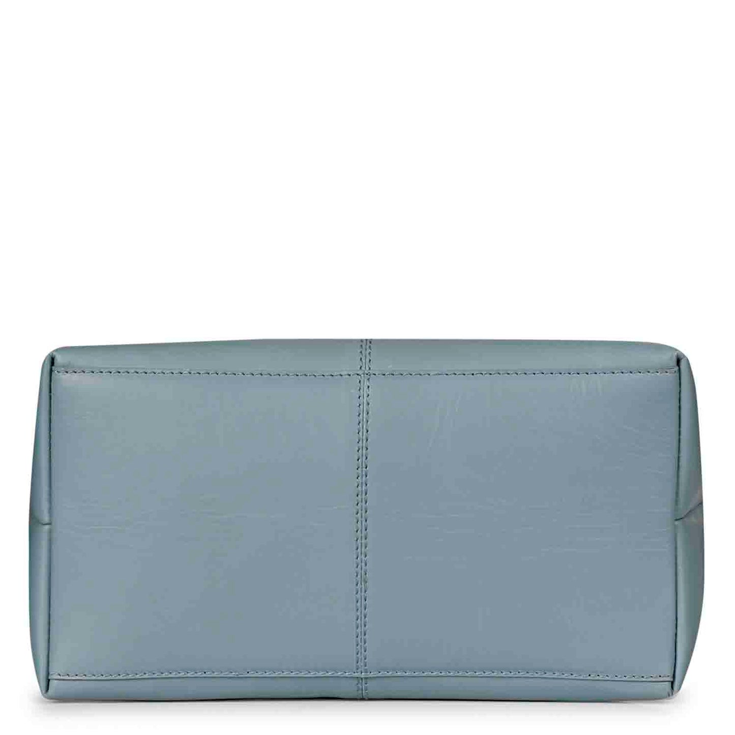 Favore Blue Leather Oversized Structured Hobo Bag