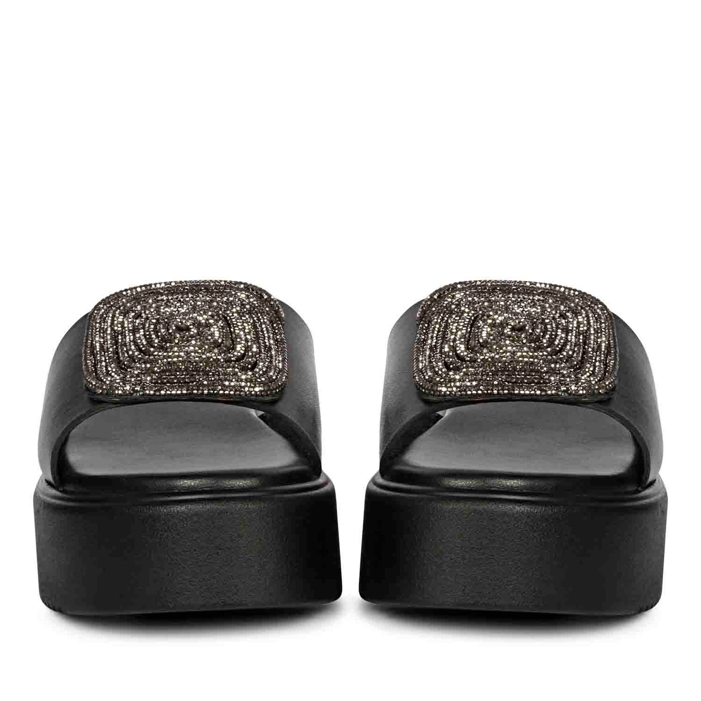 ViviBlu Platform Sandals With Black Leather