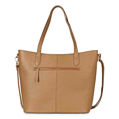 Favore Tan Leather Structured Shoulder Bag