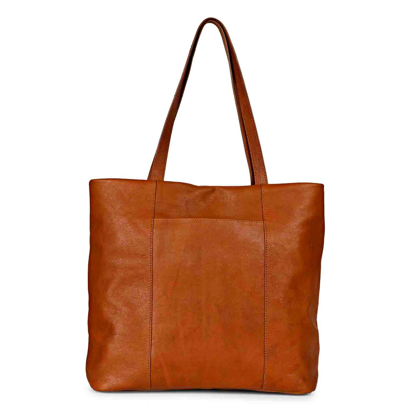 Favore Tan Leather Oversized Structured Hobo Bag