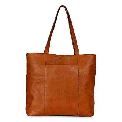 Favore Tan Leather Oversized Structured Hobo Bag