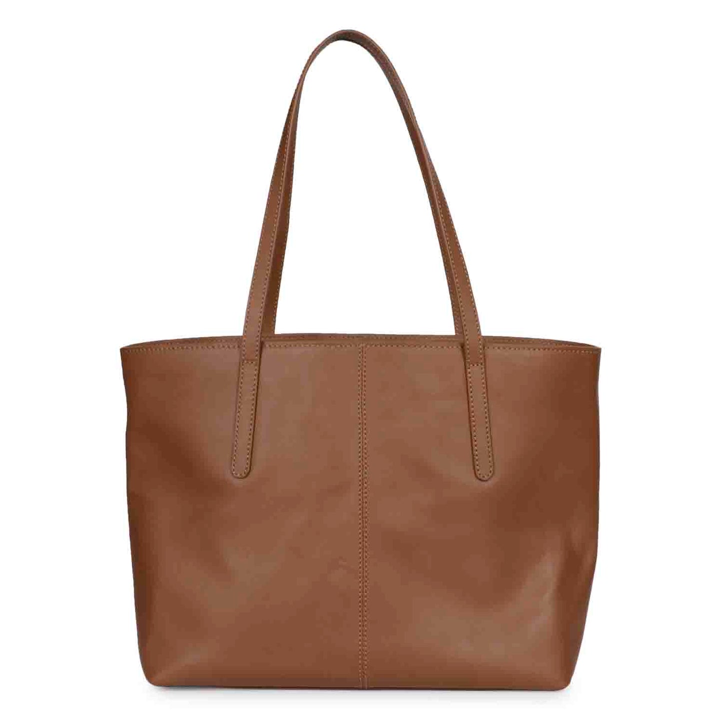 Favore Dark Brown Leather Structured Shoulder Bag