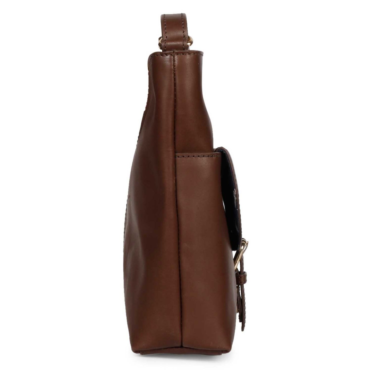 Favore Brown Womens  Leather Structured Sling Bag