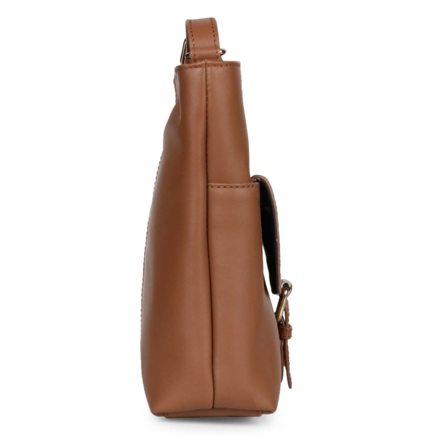 Favore Brown Women Leather Structured Sling Bag