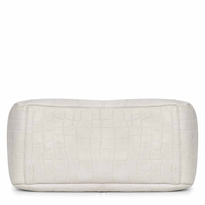 Favore Women Ivory Leather Structured Shoulder Bag