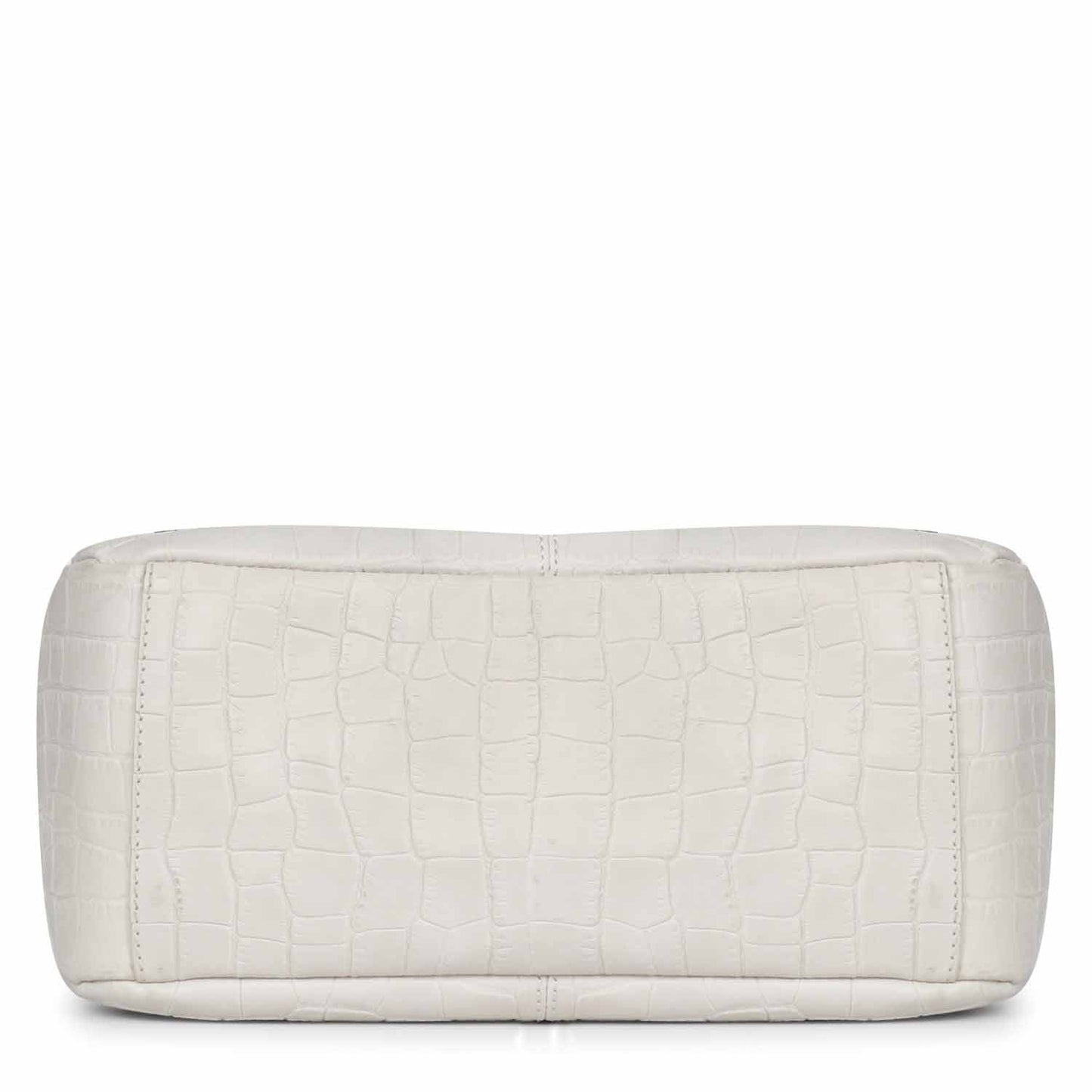 Favore Women Ivory Leather Structured Shoulder Bag