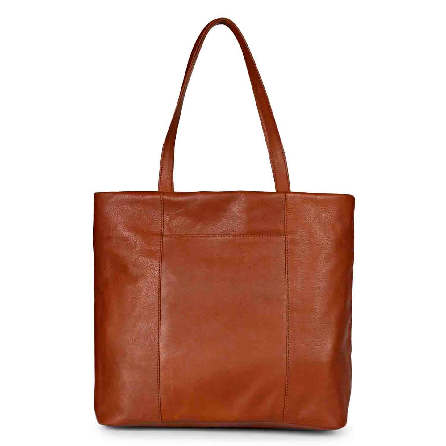 Favore Tan Leather Oversized Structured Hobo Bag