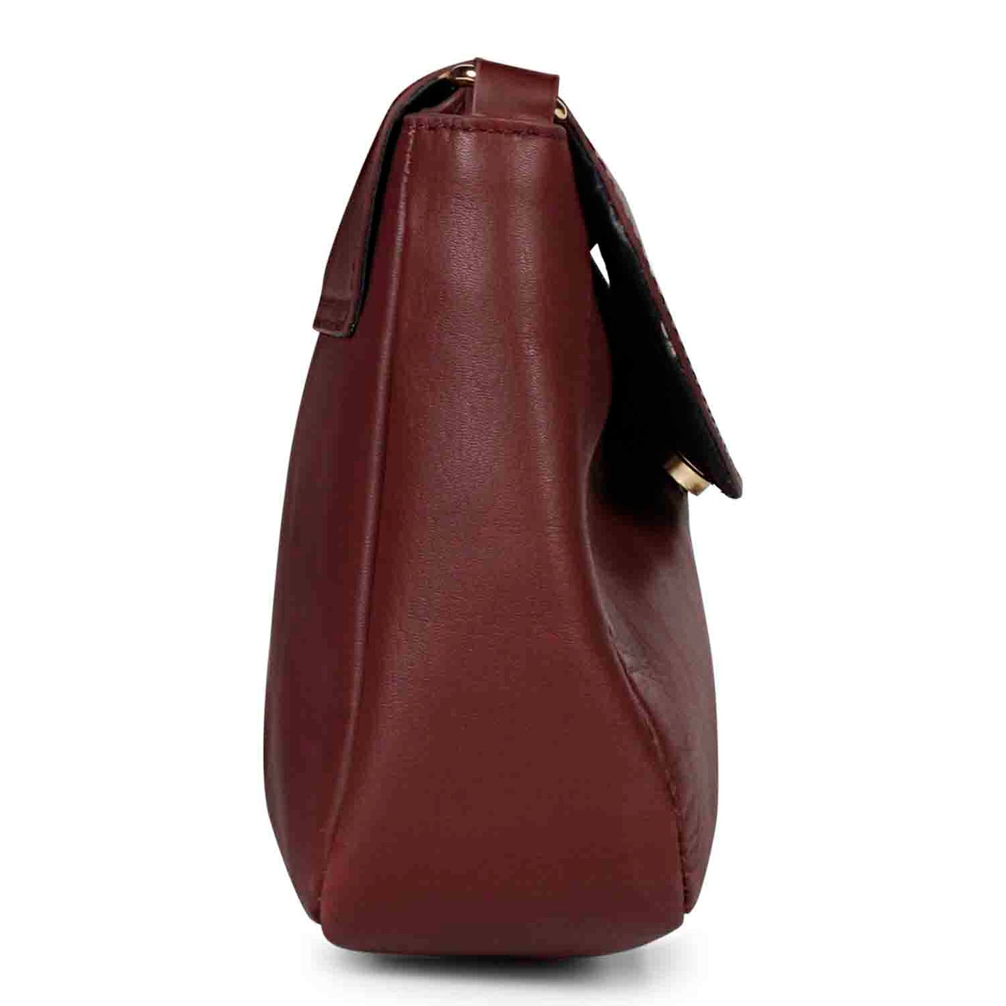 Favore Dark Brown Womens  Leather Structured Sling Bag