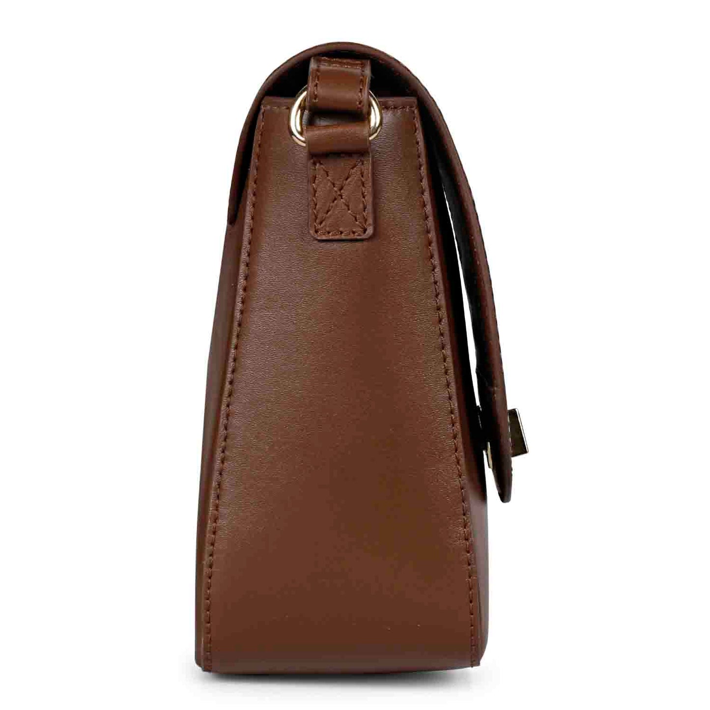 Favore Dark Brown Womens  Leather Structured Sling Bag