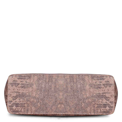 Favore Textured Peach Leather Structured Shoulder Bag With a Small Pouch