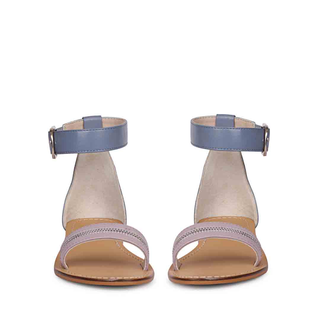 Saint Donelle Zip Decor Lilac Leather Sandals