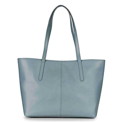 Favore Blue Leather Oversized Structured Hobo Bag