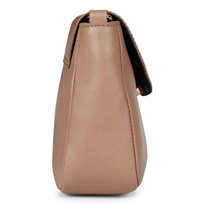 Favore Peach Womens  Leather Structured Sling Bag