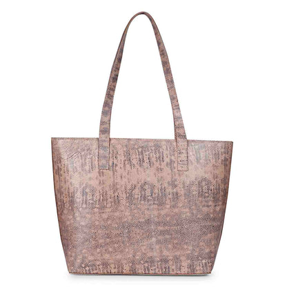 Favore Textured Peach Leather Structured Shoulder Bag With a Small Pouch