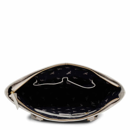 Favore Women Ivory Leather Structured Shoulder Bag