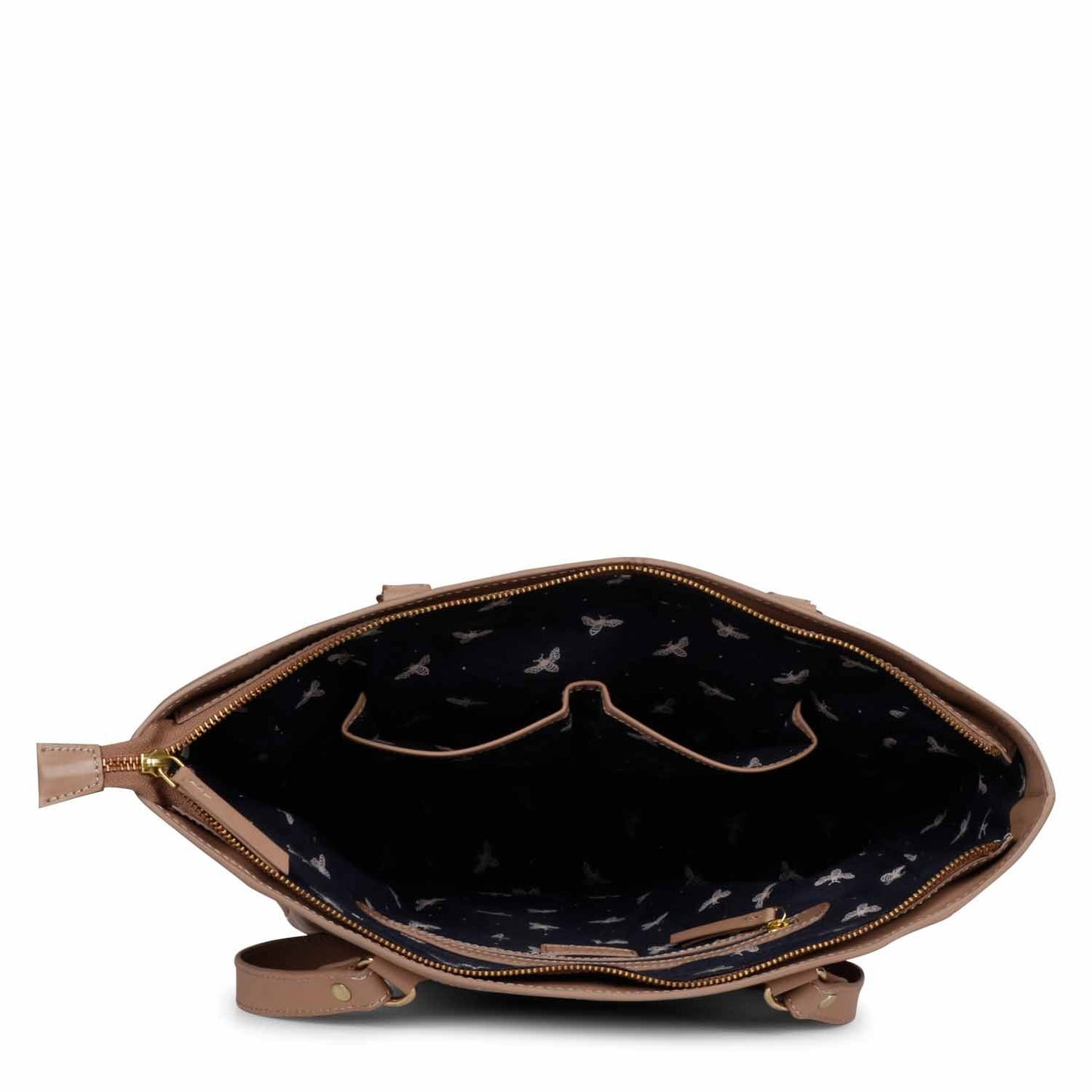 Favore Peach Leather Structured Shoulder Bag