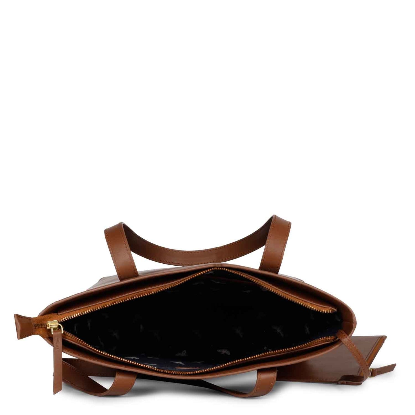 Favore Textured Brown Leather Structured Shoulder Bag With a Small Pouch