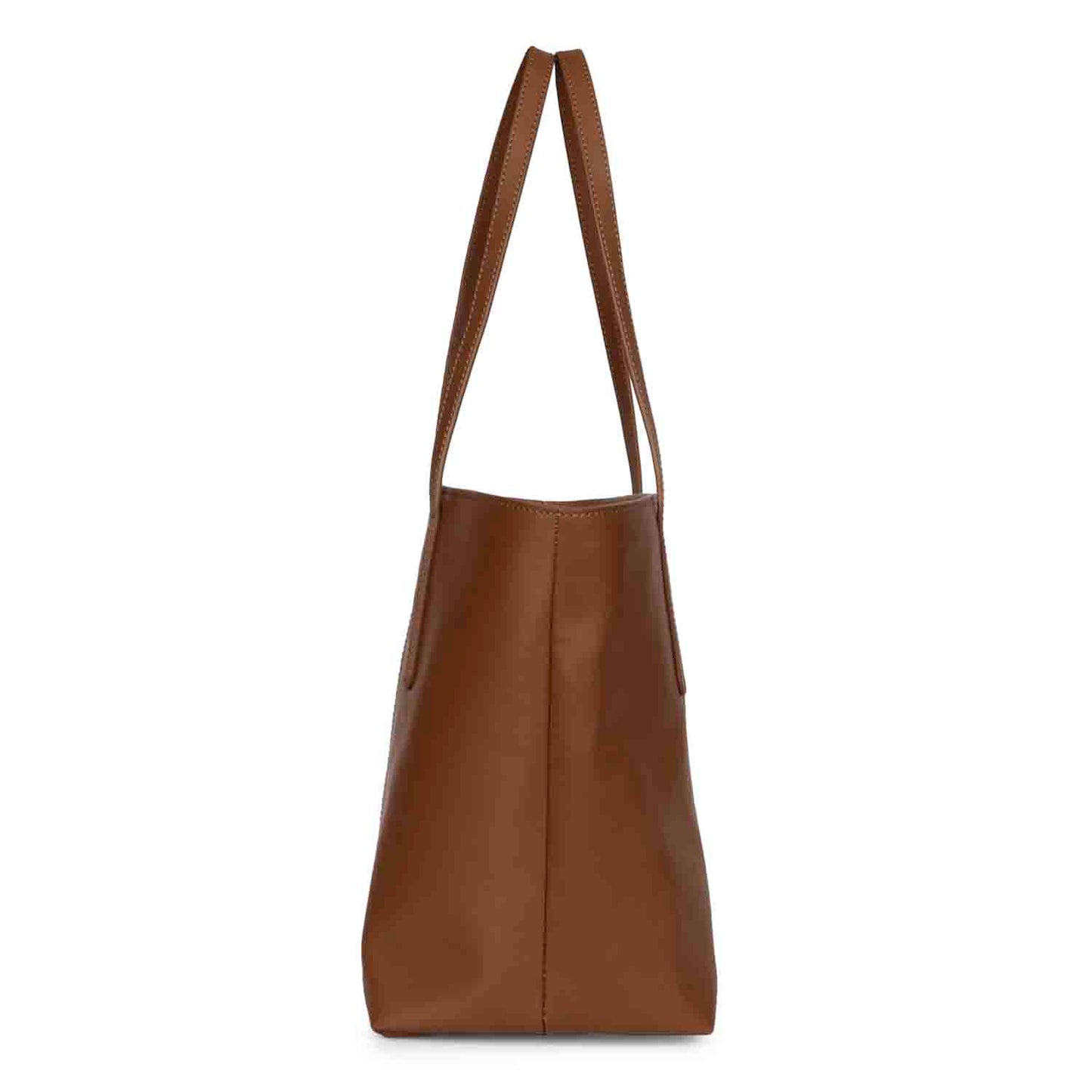 Favore Dark Brown Leather Structured Shoulder Bag