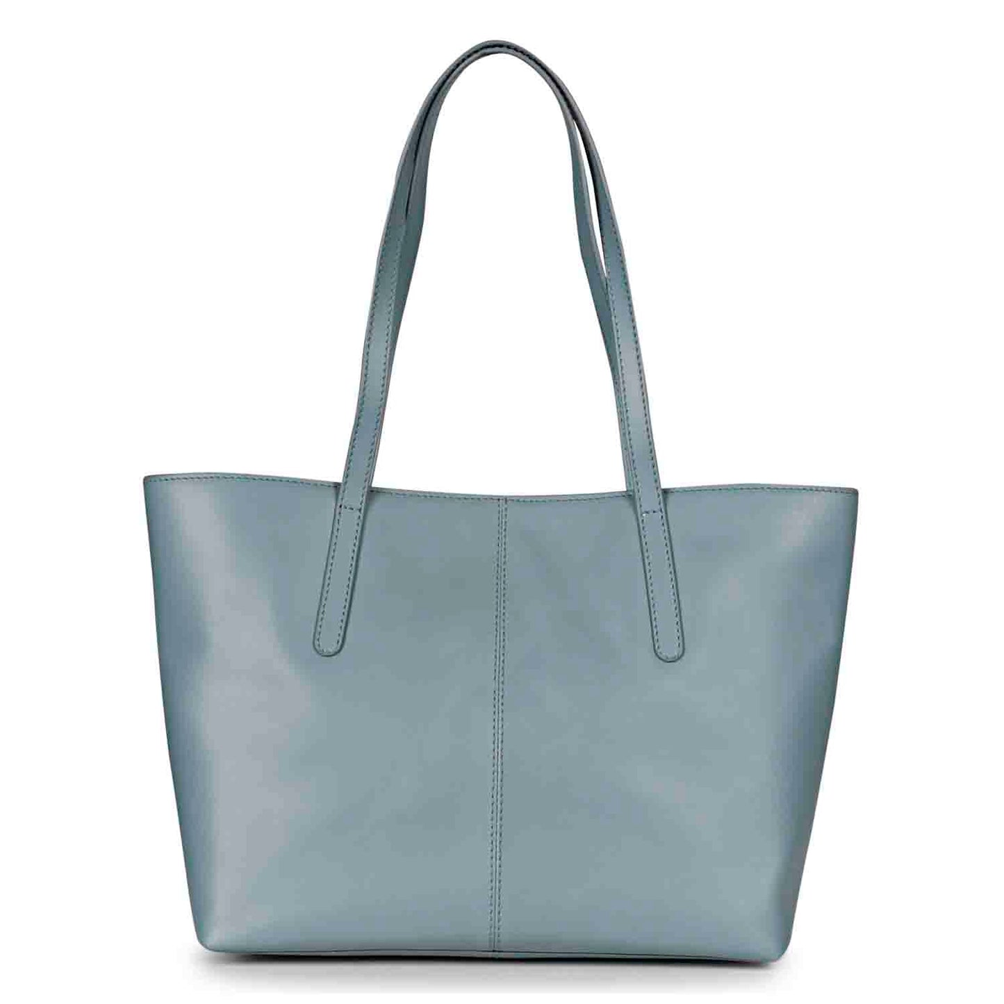 Favore Blue Leather Oversized Structured Hobo Bag