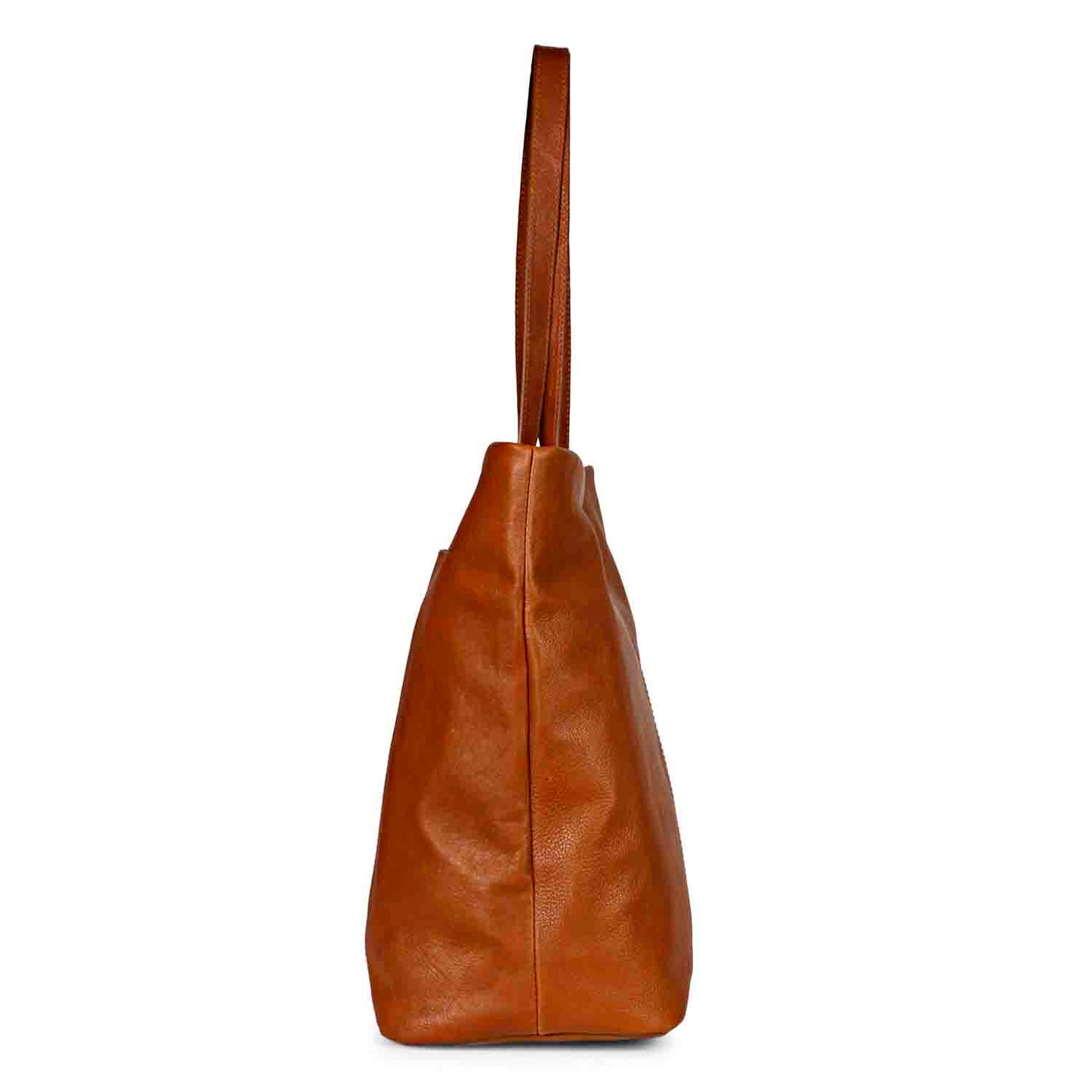 Favore Tan Leather Oversized Structured Hobo Bag