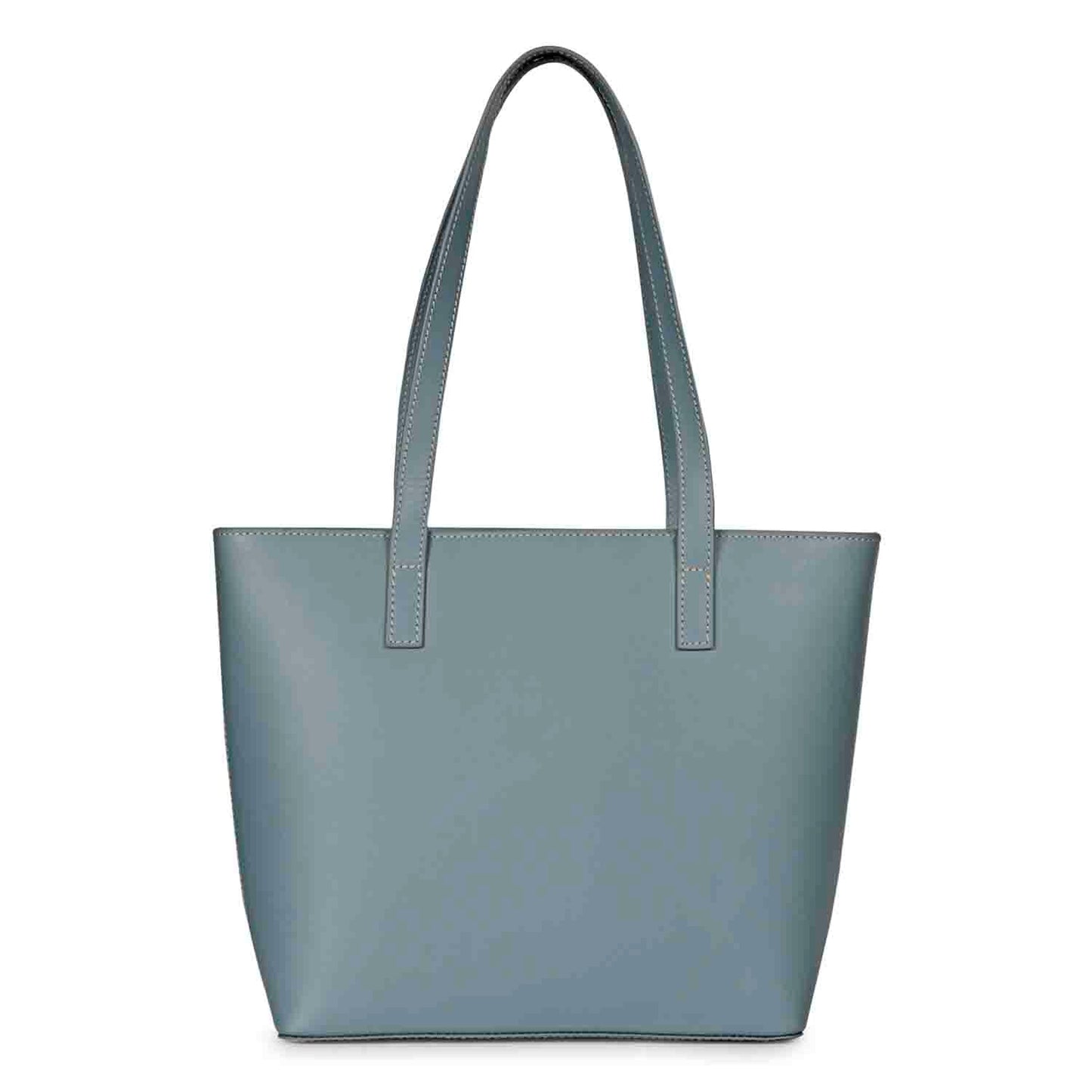 Favore Textured Navy Leather Structured Shoulder Bag With a Small Pouch