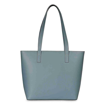 Favore Textured Navy Leather Structured Shoulder Bag With a Small Pouch