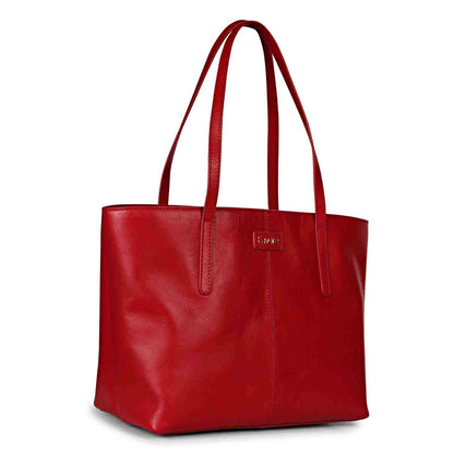 Favore Red Leather Oversized Structured Hobo Bag
