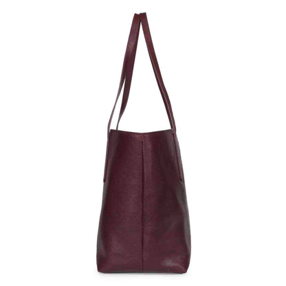 Favore Women Burgundy Leather Structured Shoulder Bag