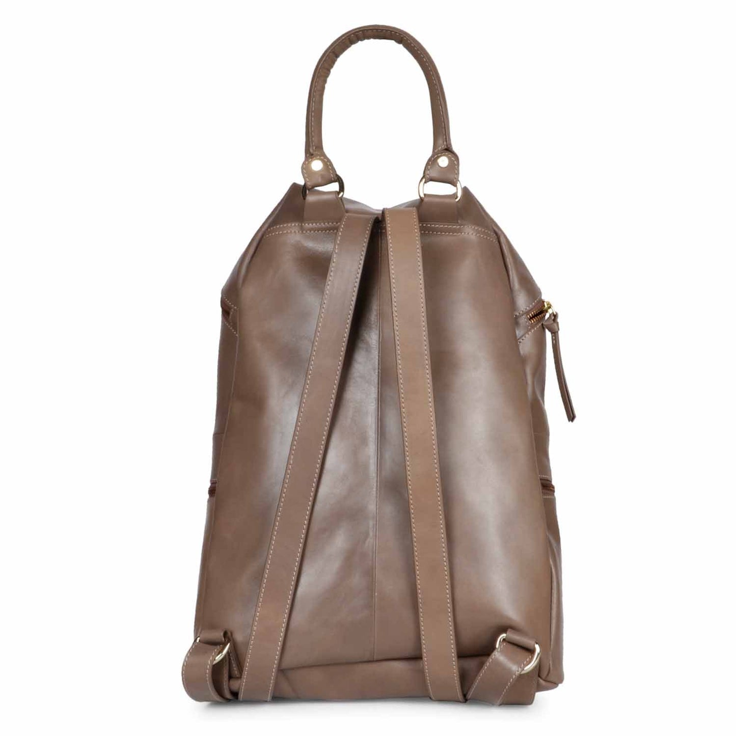 Favore Brown Leather Oversized Structured Backpacks