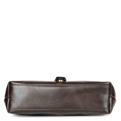 Favore Dark Brown Women Leather Structured Sling Bag