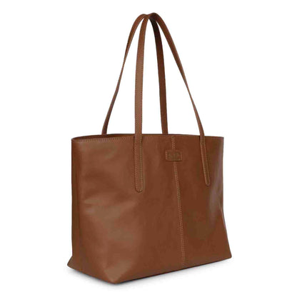 Favore Dark Brown Leather Structured Shoulder Bag