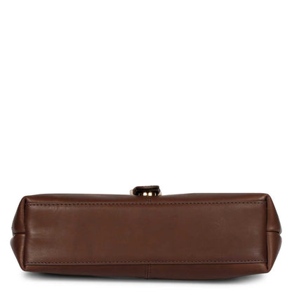Favore Brown Womens  Leather Structured Sling Bag