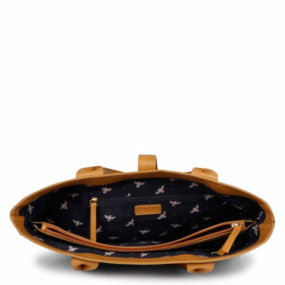 Favore Tan Leather Oversized Structured Handheld Bag