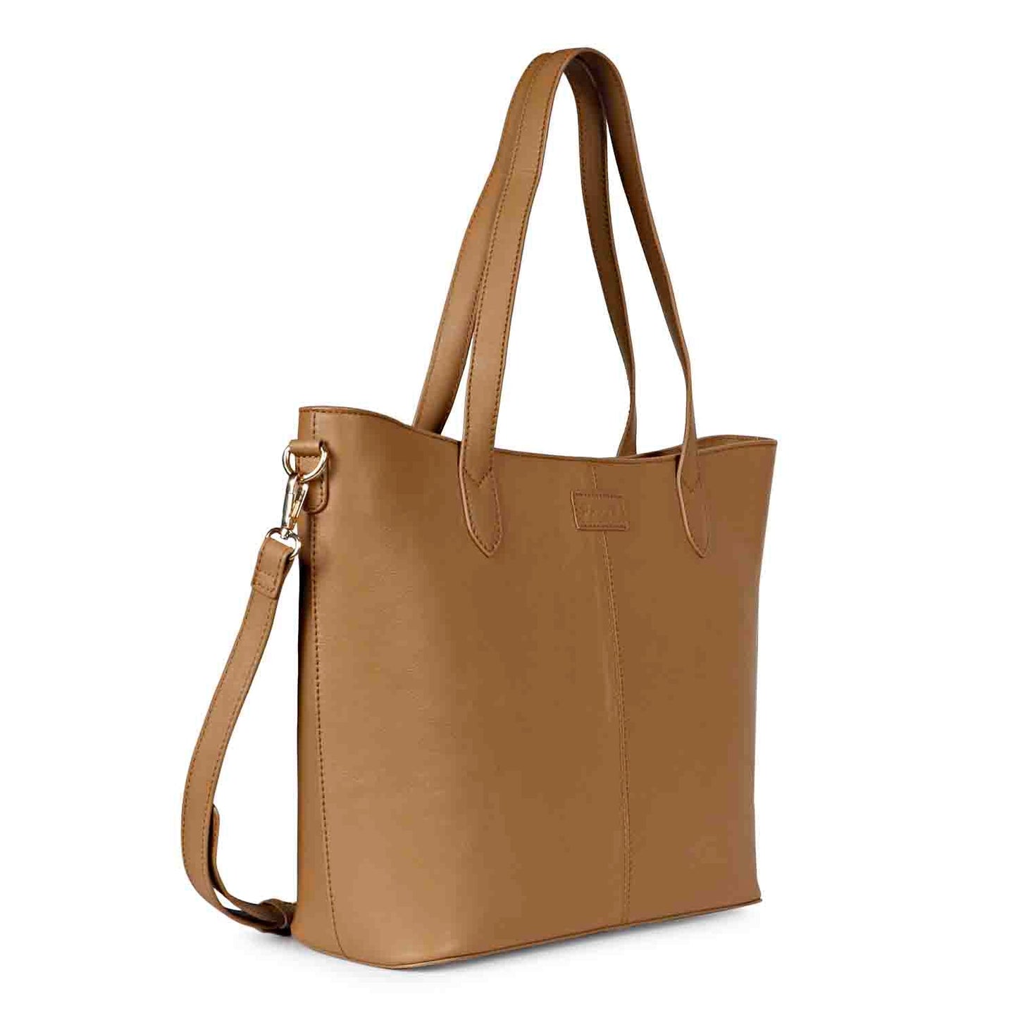 Favore Tan Leather Structured Shoulder Bag