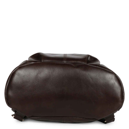 Favore Dark Brown Leather Oversized Structured Backpacks