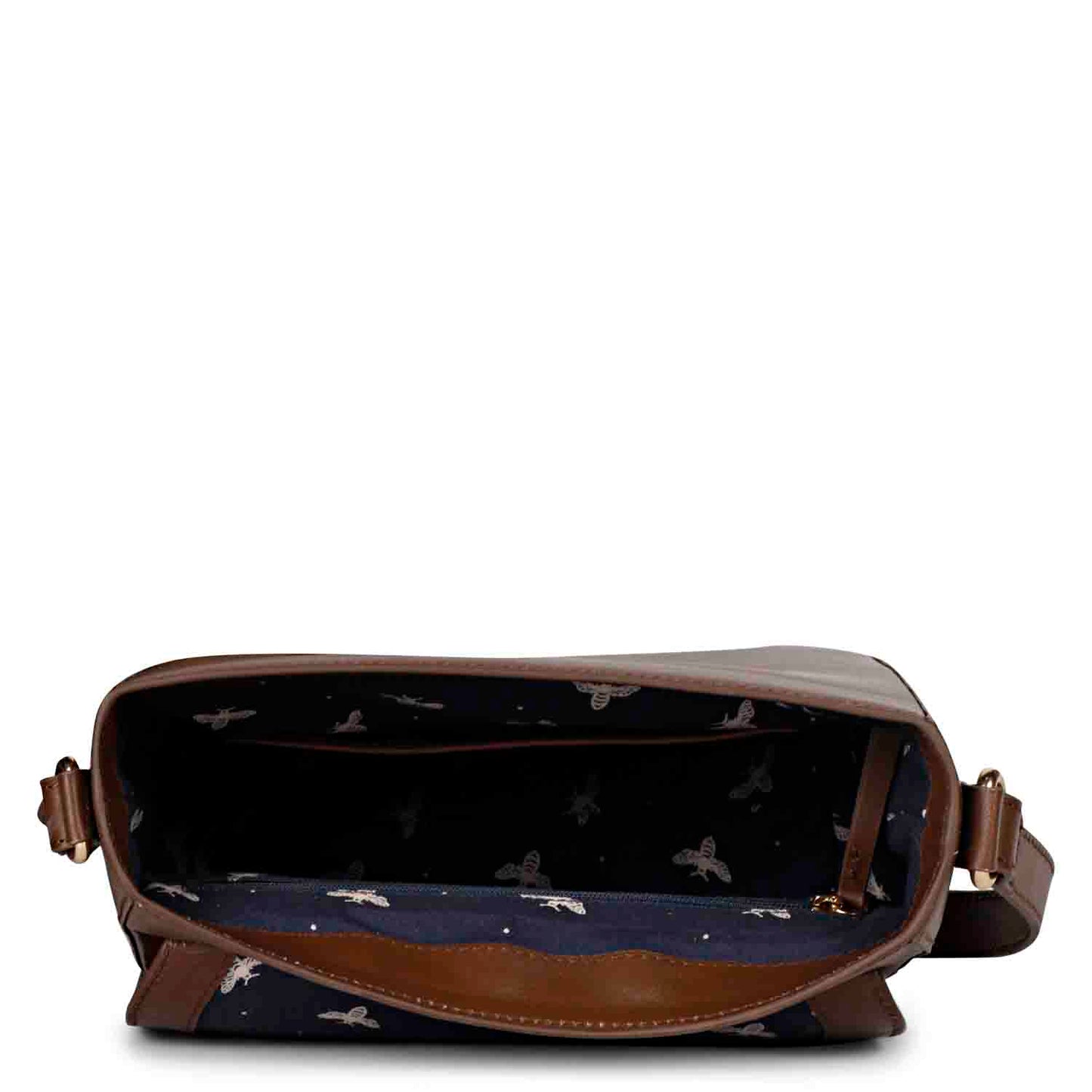 Favore Dark Brown Womens  Leather Structured Sling Bag