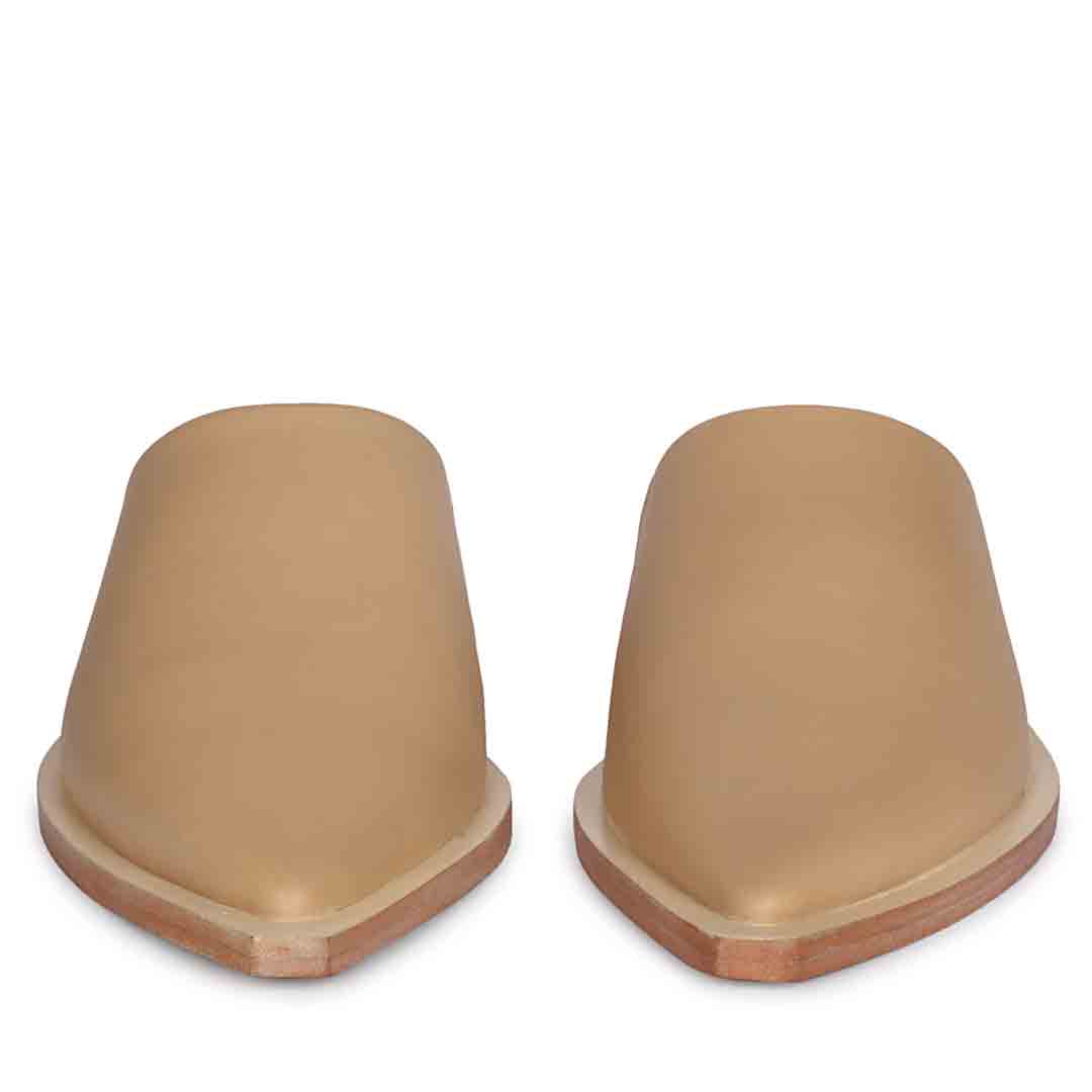 Saint Jules Beige Leather Flat Mules