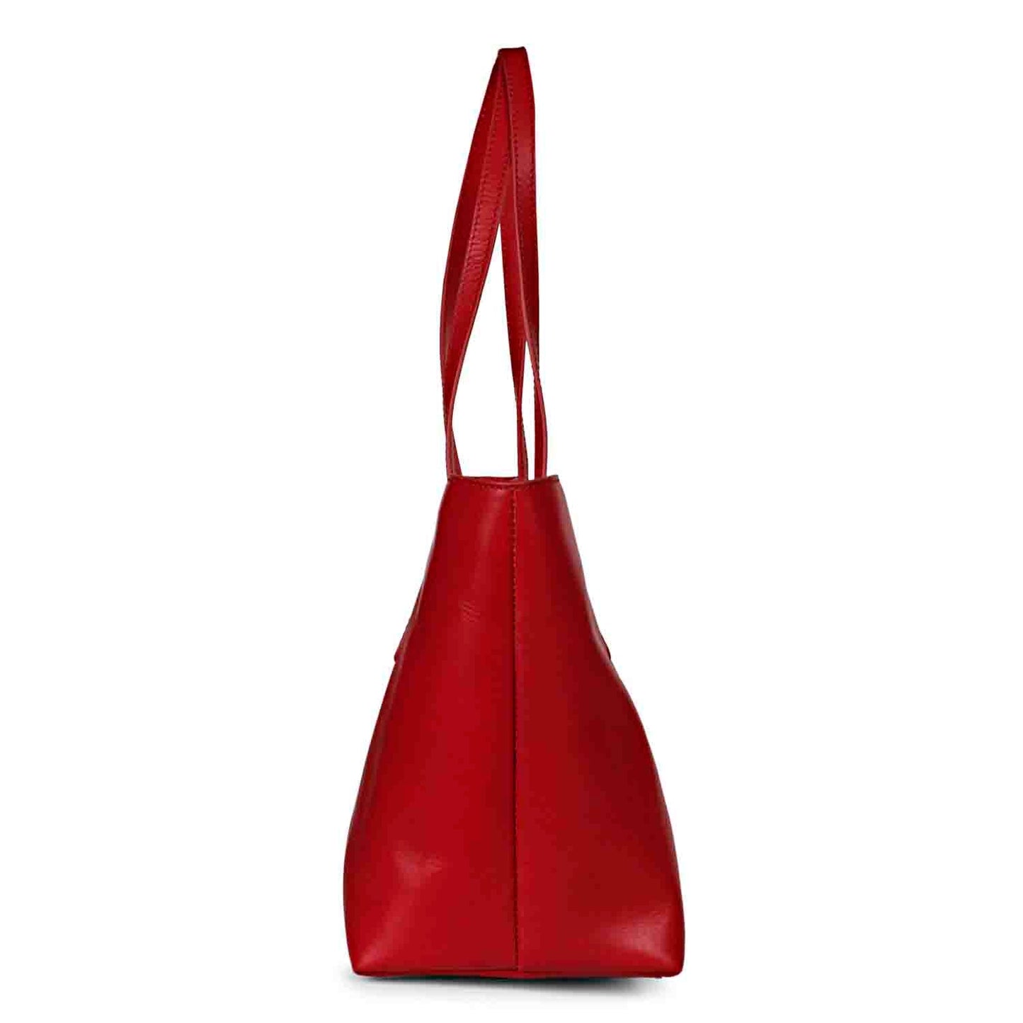 Favore Red Leather Oversized Structured Hobo Bag