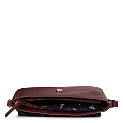 Favore Dark Brown Womens  Leather Structured Sling Bag