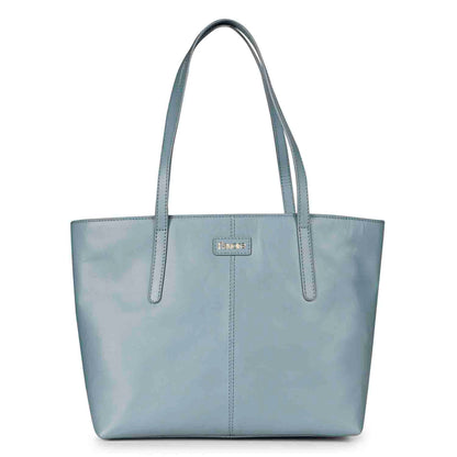 Favore Blue Leather Oversized Structured Hobo Bag