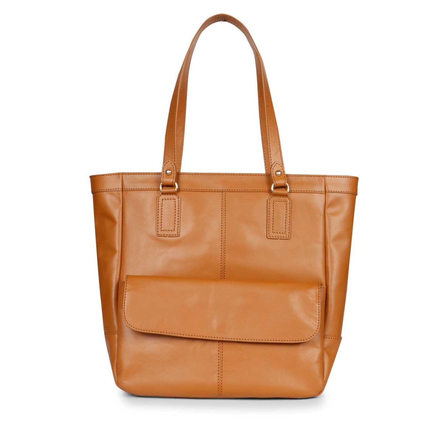 Favore Tan Leather Structured Shoulder Bag