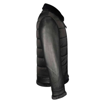 Saint Denis Black Leather Men's Jackets
